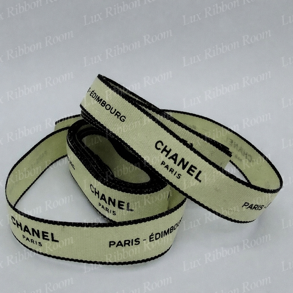 CHANEL Paris–Edimbourg Light Green Ribbon Four (4) Yards Boutique Packaging